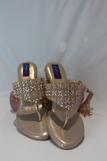 Embellished Rose Gold Footwear